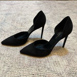 Saint Laurent Black Suede Pointed-Toe D'Orsay Stiletto Heels